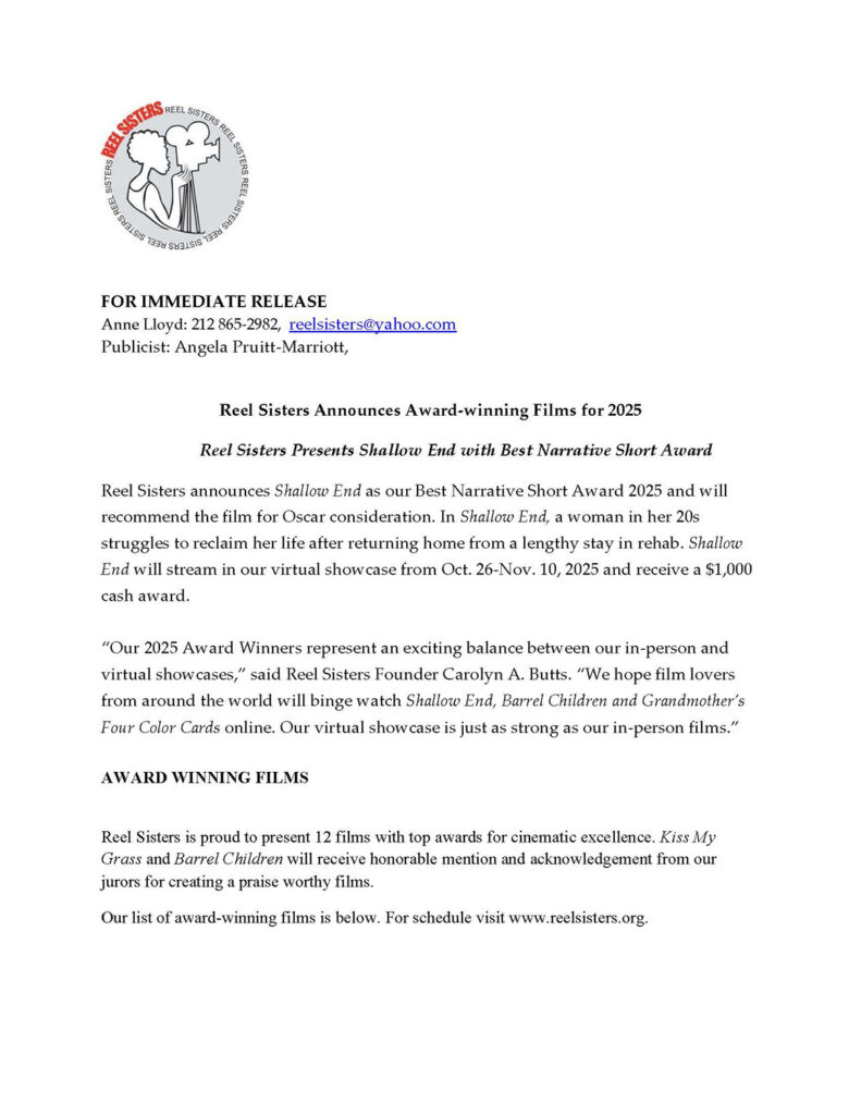 filmmakers awards press release